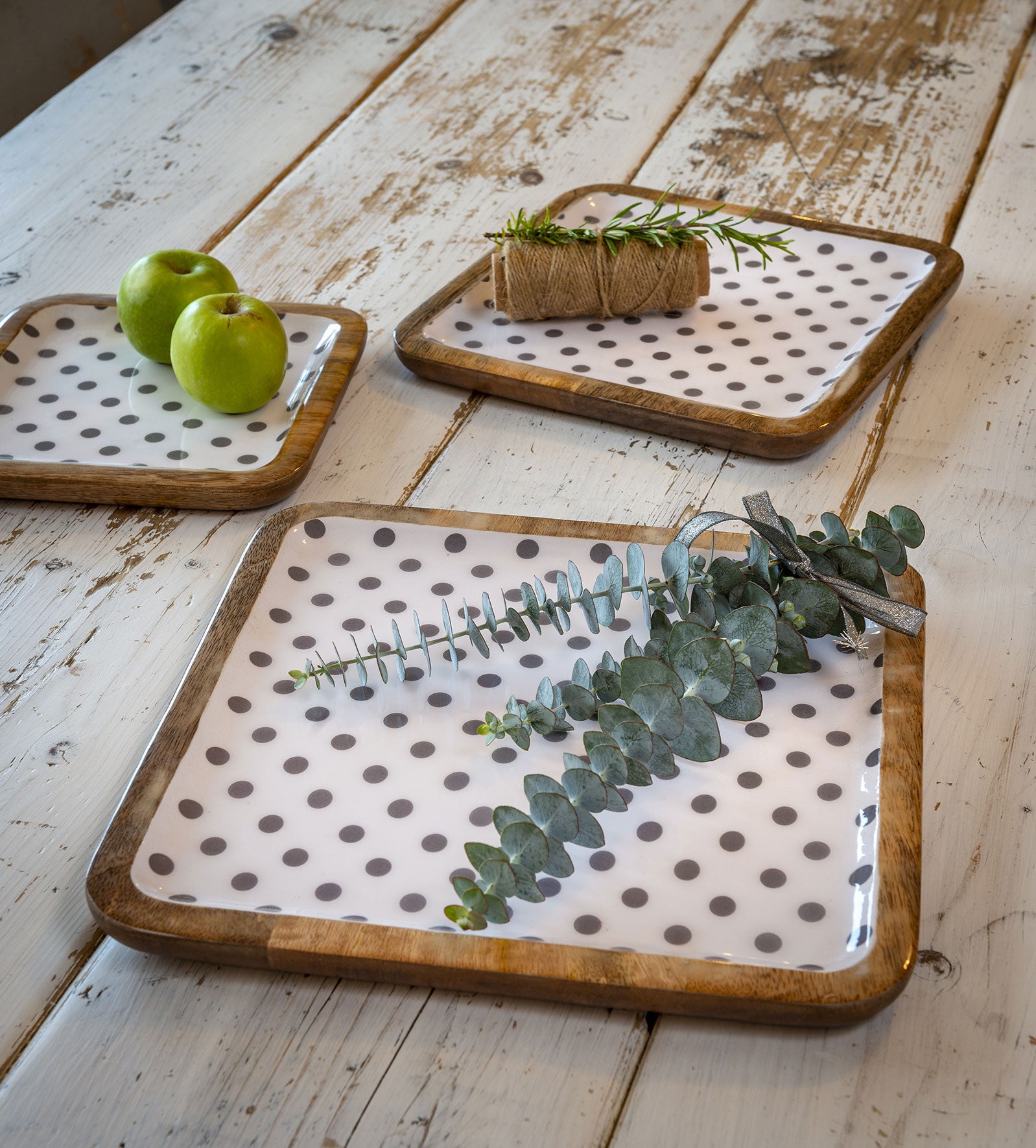 Mango Wood Dotty Trays