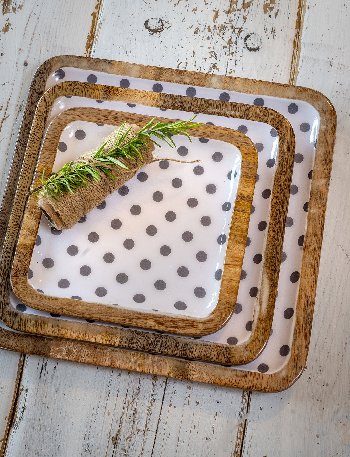 Mango Wood Dotty Trays