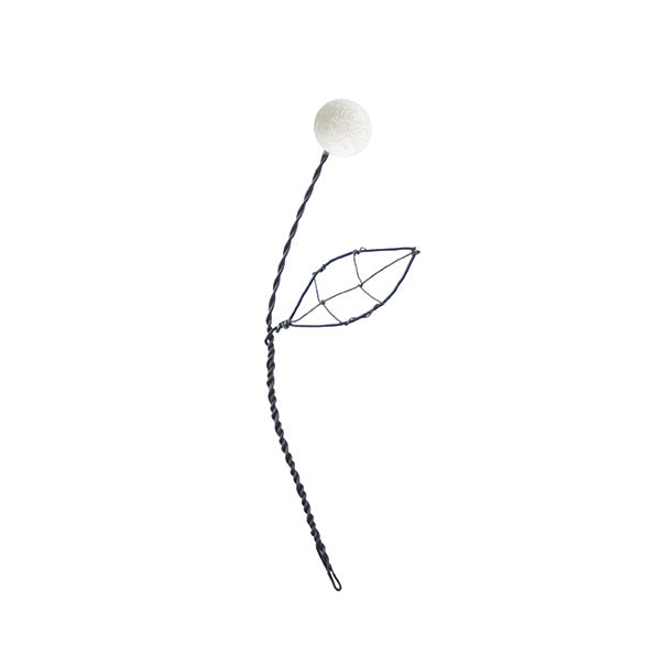 Wire Pompom Flowers - White
