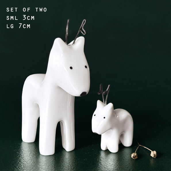Set of 2 Porcelain Reindeer