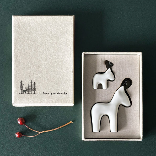 Set of 2 Porcelain Reindeer
