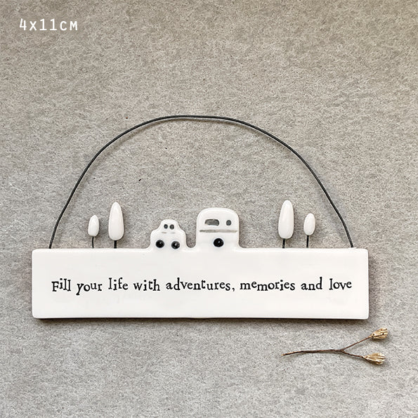 Hanging Porcelain Scenes - Fill your life with adventures, memories and love