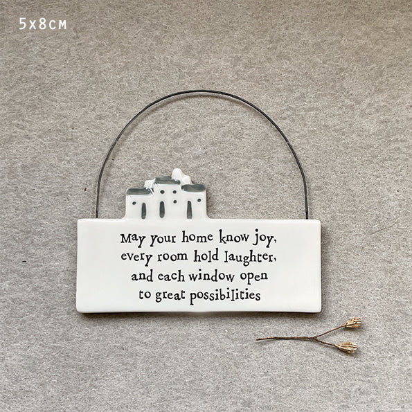Hanging Porcelain Scenes - May your home know joy