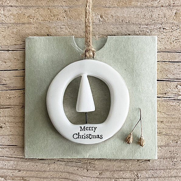 Porcelain Mini Hangers - Merry Christmas / Nadolig Llawen