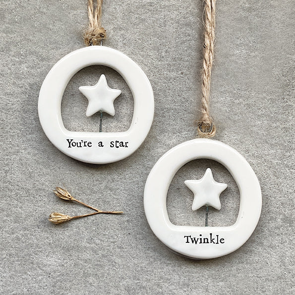 Porcelain Mini Hangers - Your a Star  / Twinkle