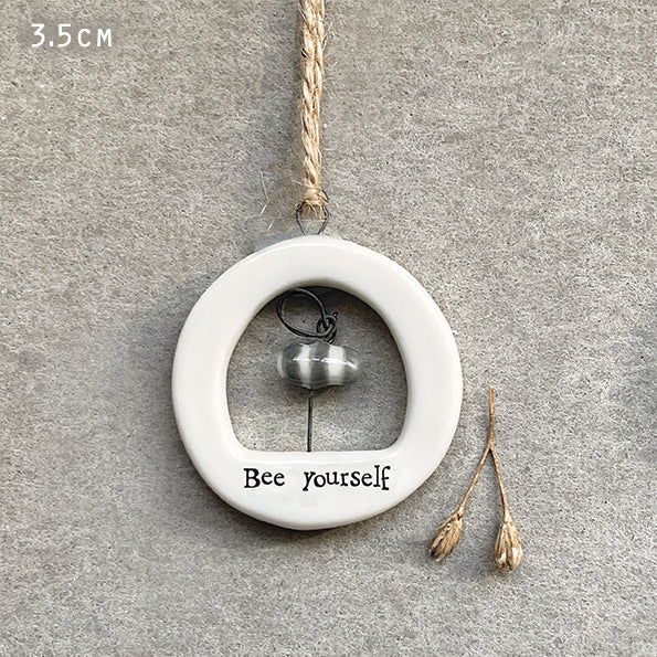 Porcelain Mini Hangers - Bee Yourself / Friends Always