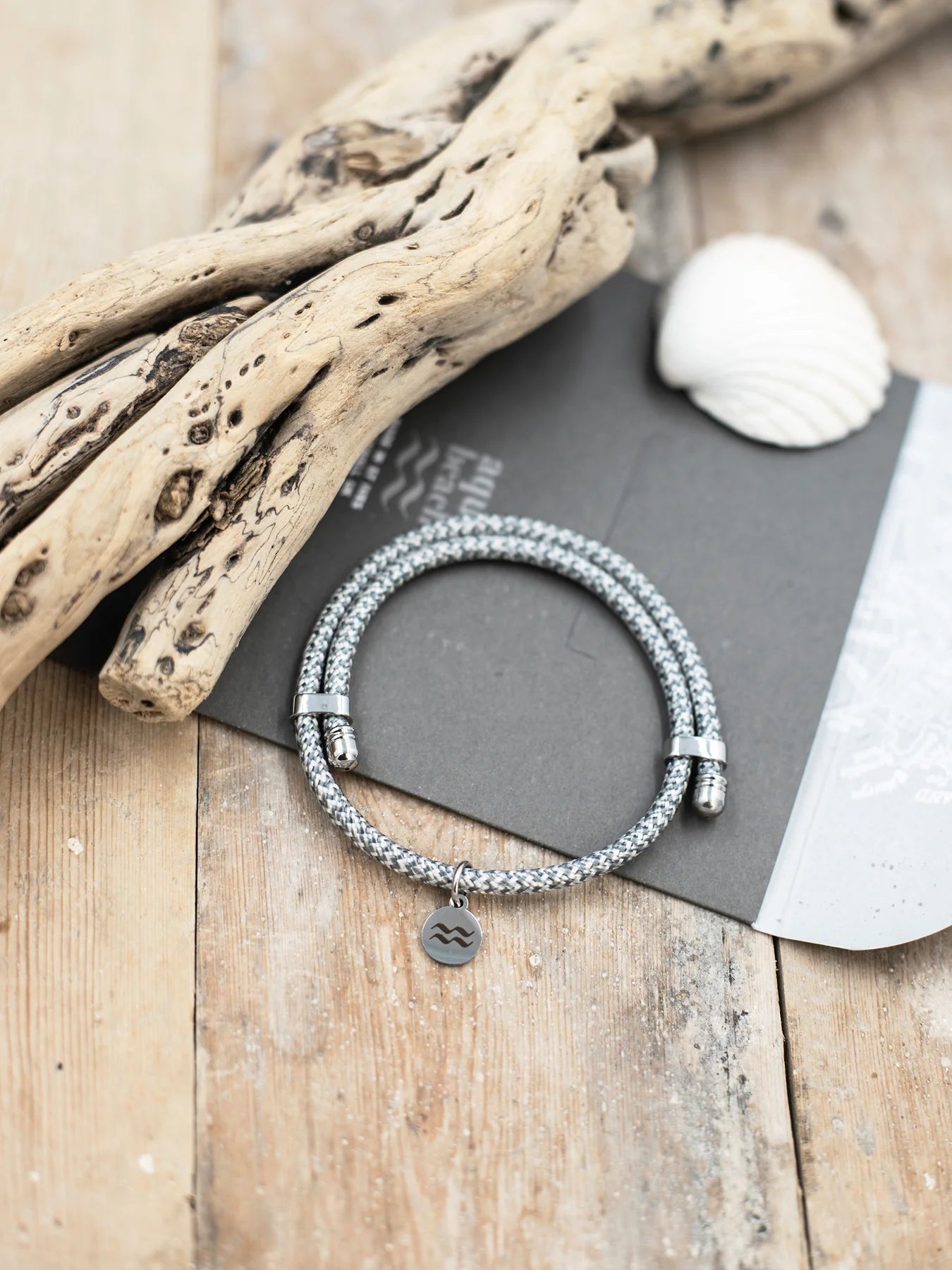Adjustable Recycled Aqua Beach Bracelet