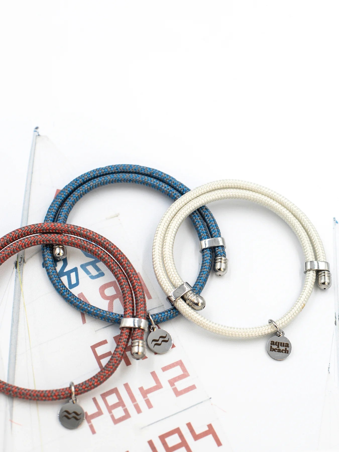 Adjustable Recycled Aqua Beach Bracelet