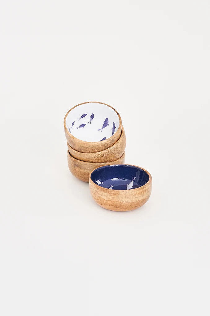 Mini Wooden Fish Bowls