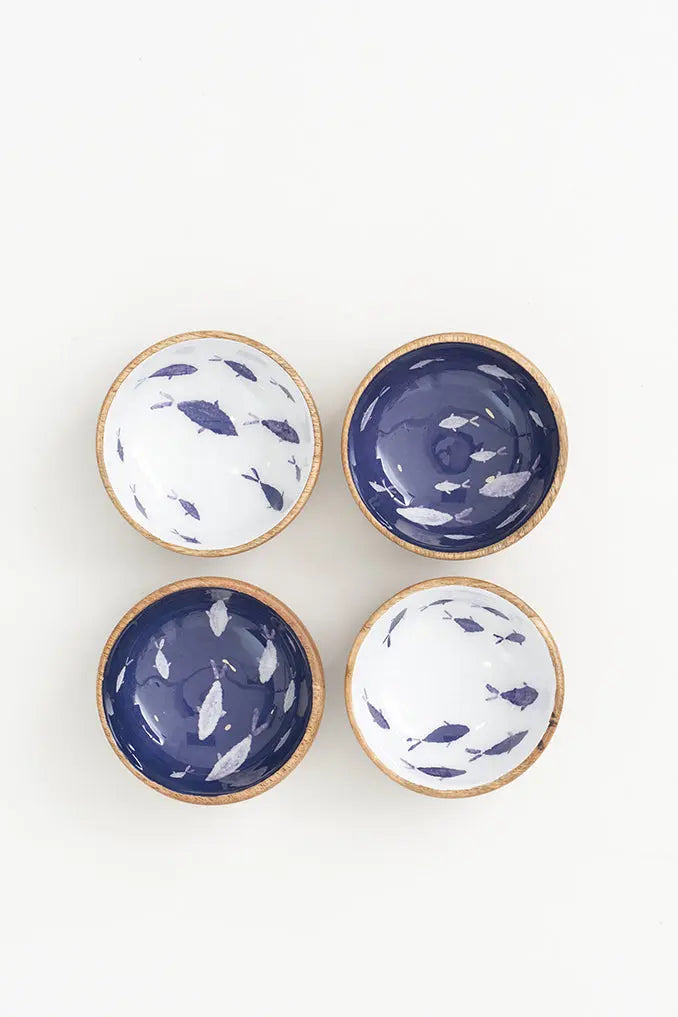 Mini Wooden Fish Bowls