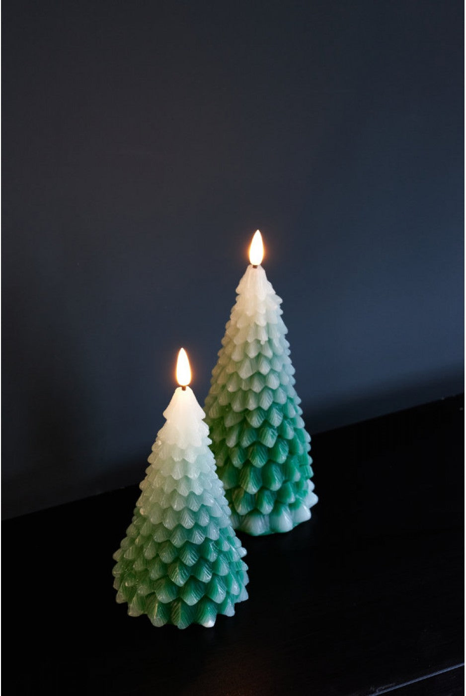 LED Winter Tree Candles - Set of 2