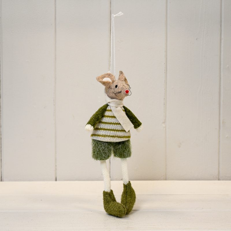Green Knitted Hanging Mice