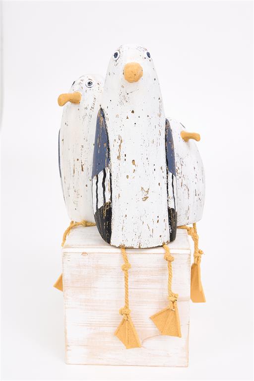 Sitting Wooden Seagull