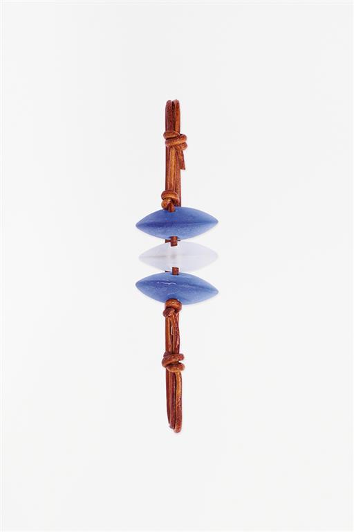 Sea-Glass Adjustable Leather Bracelet