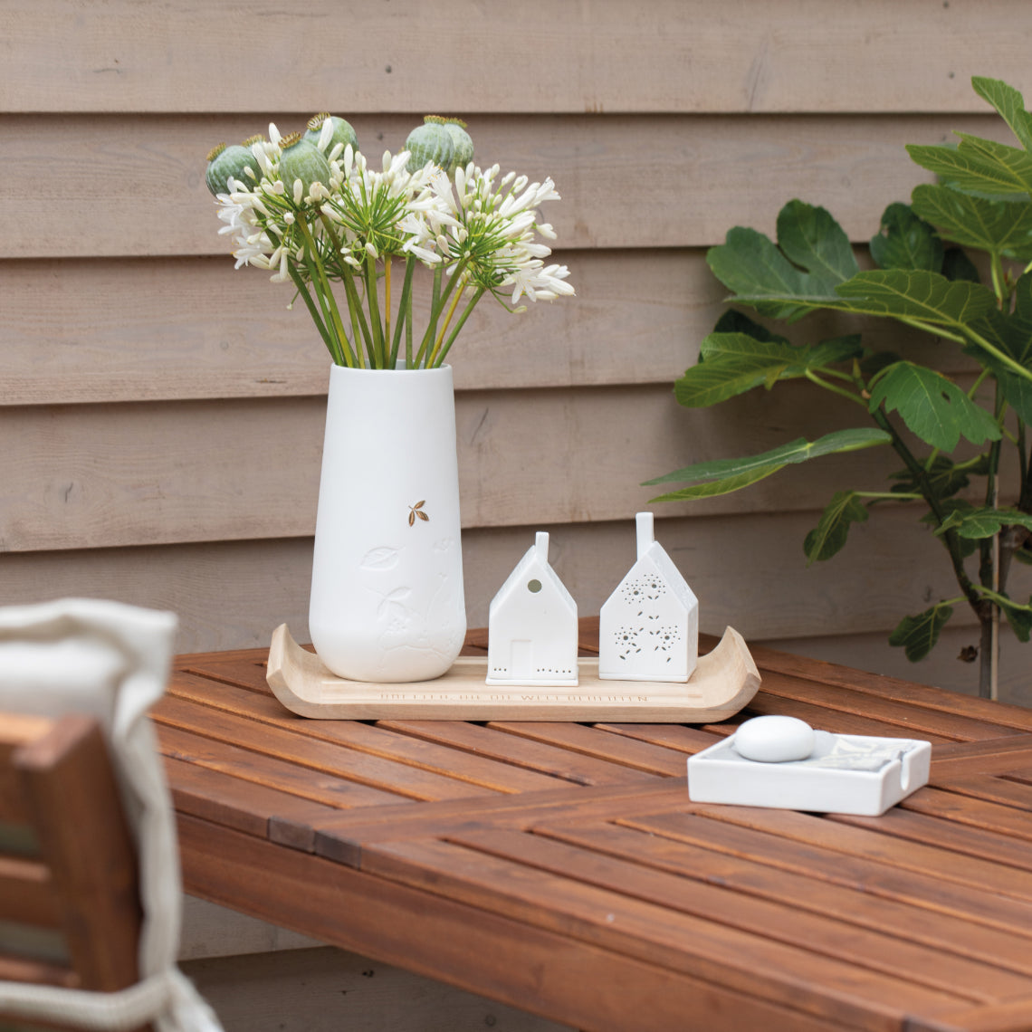Porcelain Tealight Houses - Flower Meadow
