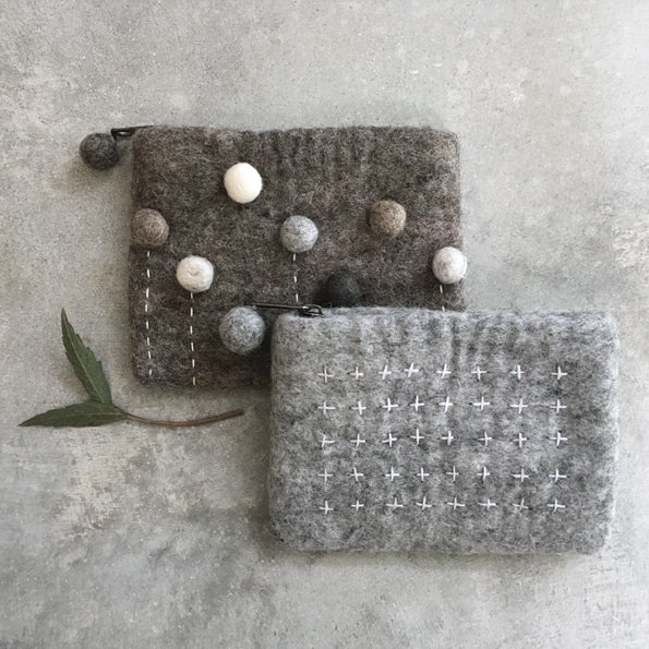 Purse - Felt 'Sashiko' Purse