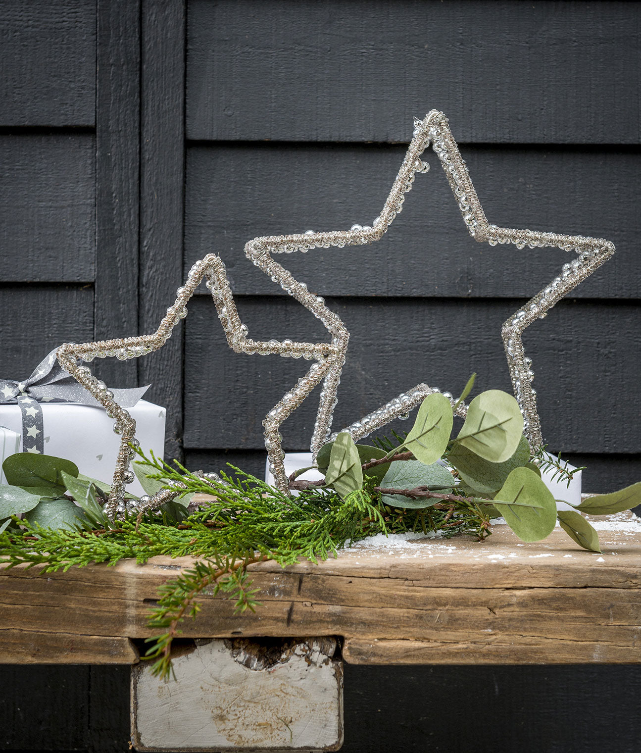 Beaded Mantel Stars