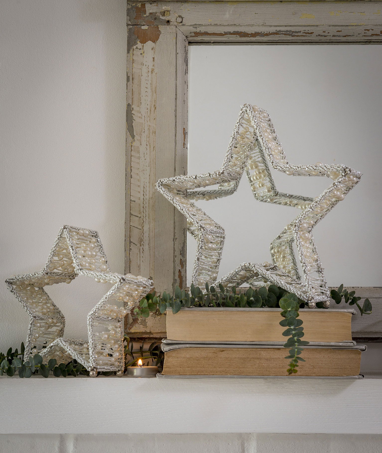 Beaded Mantel Stars