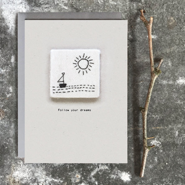 Card - Embroidered Follow your Dreams