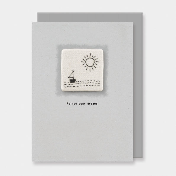Card - Embroidered Follow your Dreams