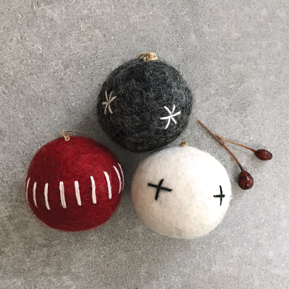Felt Embroidered Bauble