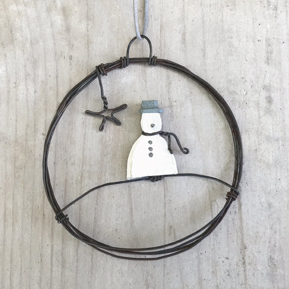 Wire Snowman Wreath