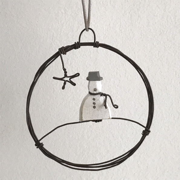 Wire Snowman Wreath