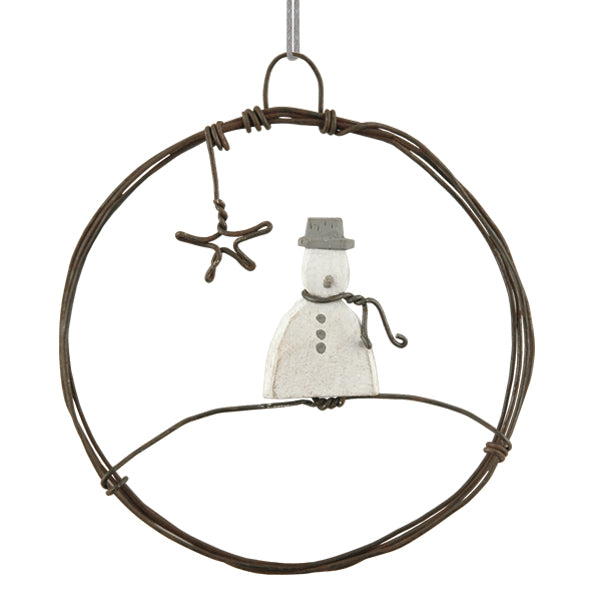 Wire Snowman Wreath