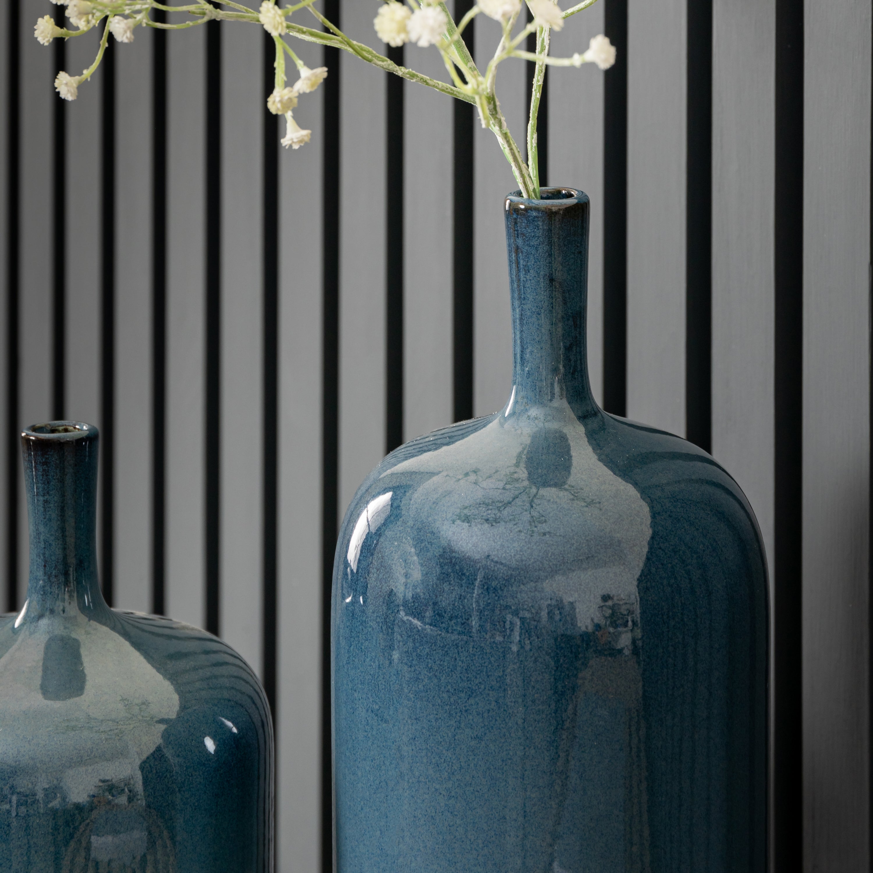 Ceramic Blue Bottles - Set of 3