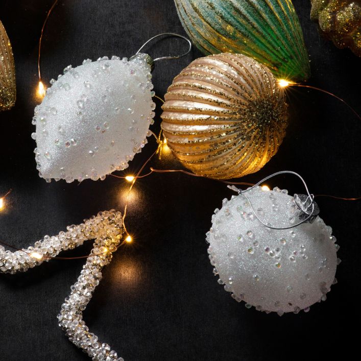 White Beaded Bauble