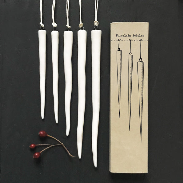 Set of 5 Porcelain Icicles