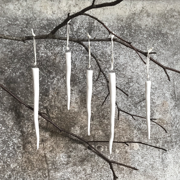 Set of 5 Porcelain Icicles