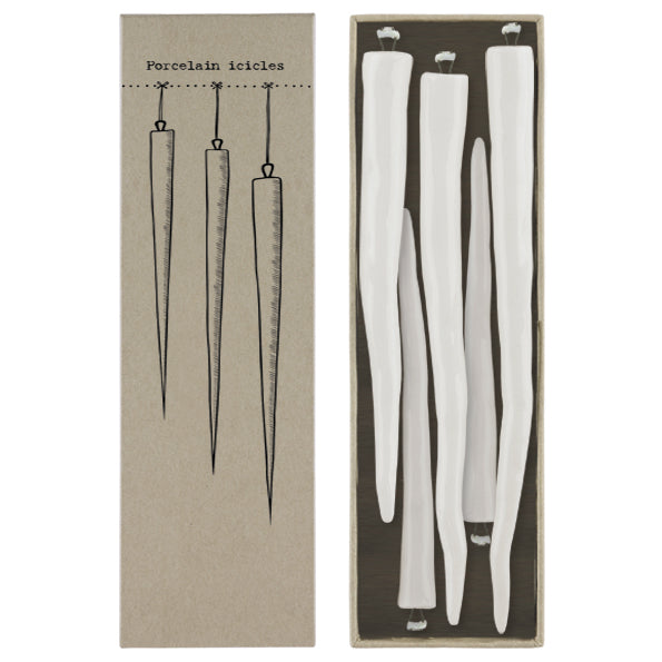 Set of 5 Porcelain Icicles