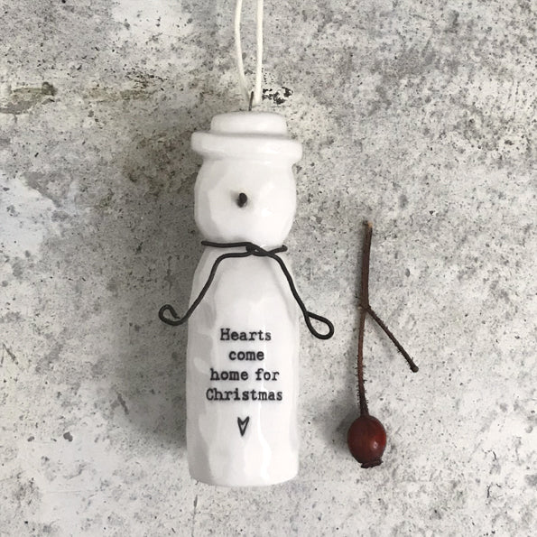Porcelain Hanging Snowman