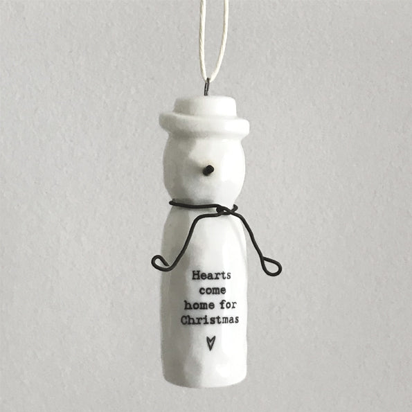 Porcelain Hanging Snowman