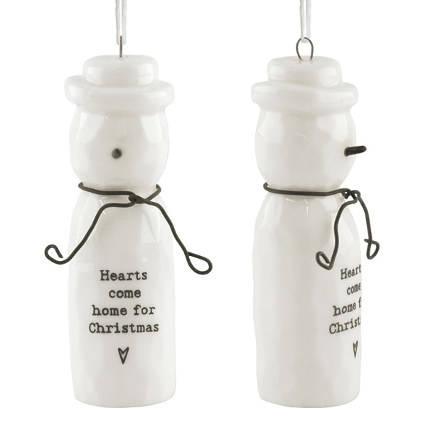 Porcelain Hanging Snowman