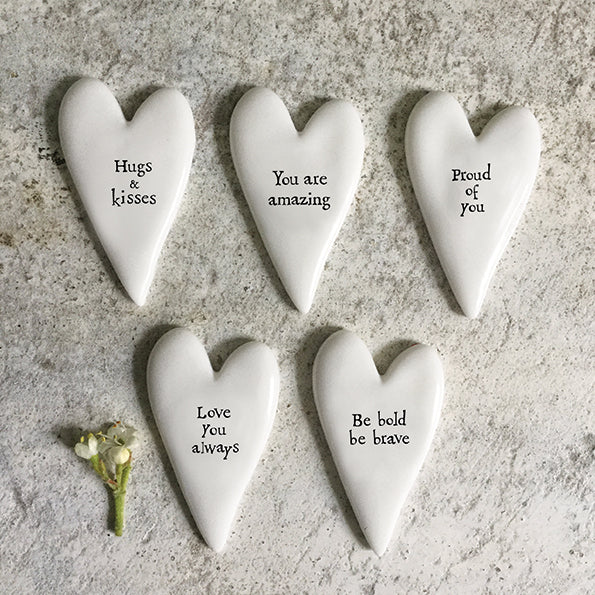 Tiny Porcelain Hearts, Angels, Houses & Star Tokens