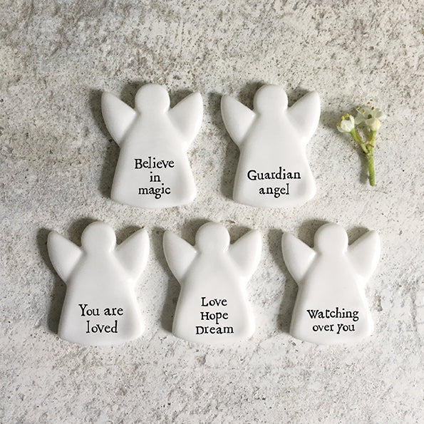 Tiny Porcelain Hearts, Angels, Houses & Star Tokens