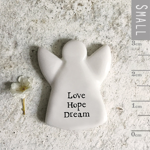 Tiny Porcelain Hearts, Angels, Houses & Star Tokens