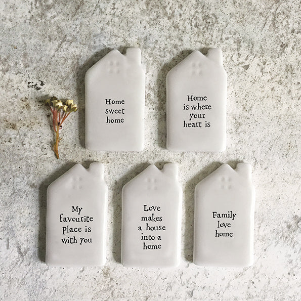 Tiny Porcelain Hearts, Angels, Houses & Star Tokens