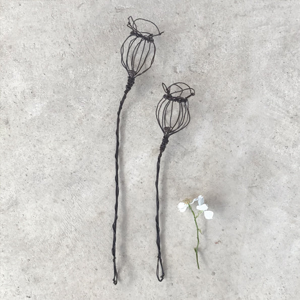 Wire Sprig - Poppy Head