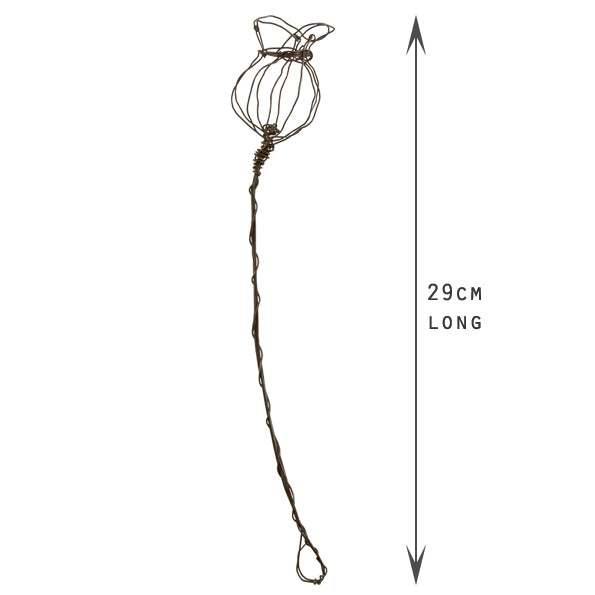 Wire Sprig - Poppy Head