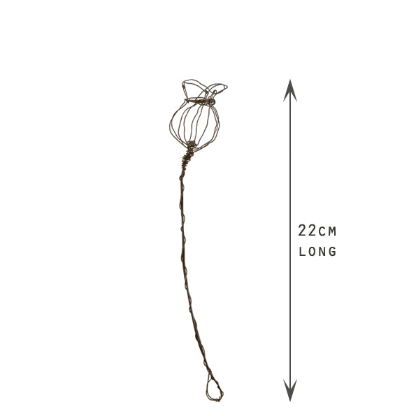 Wire Sprig - Poppy Head