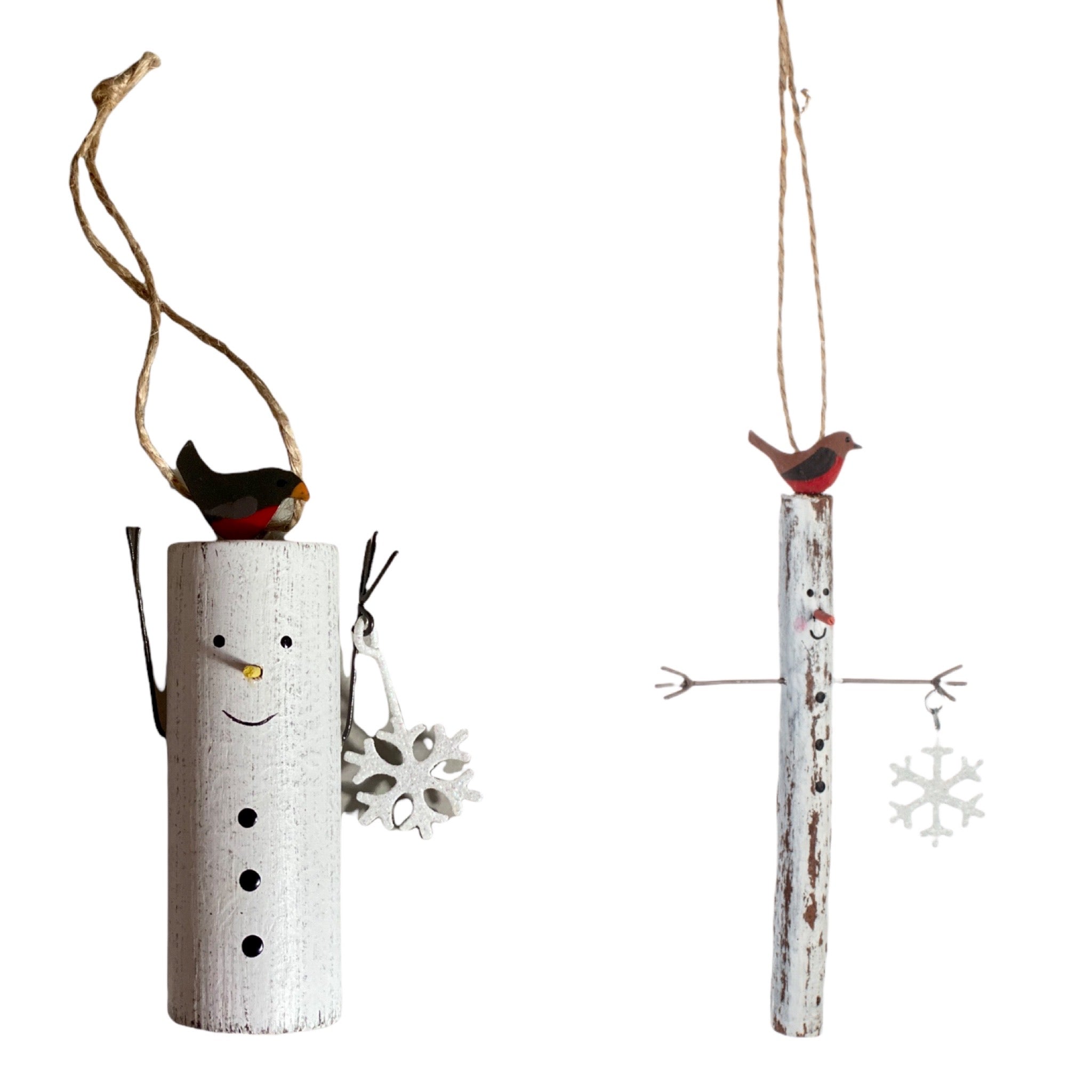 Wooden 'Stickman' Hanging 'Hug Me' Snowman