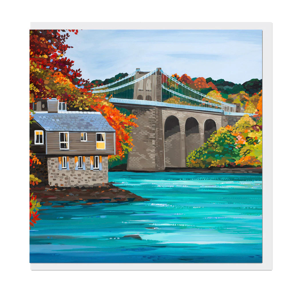 Janet Bell Card - Autumn Menai Bridge, Anglesey