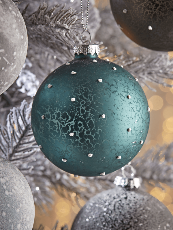 Frosted Speckled Glass Baubles