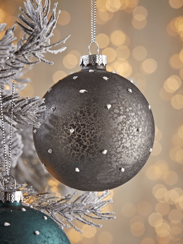 Frosted Speckled Glass Baubles