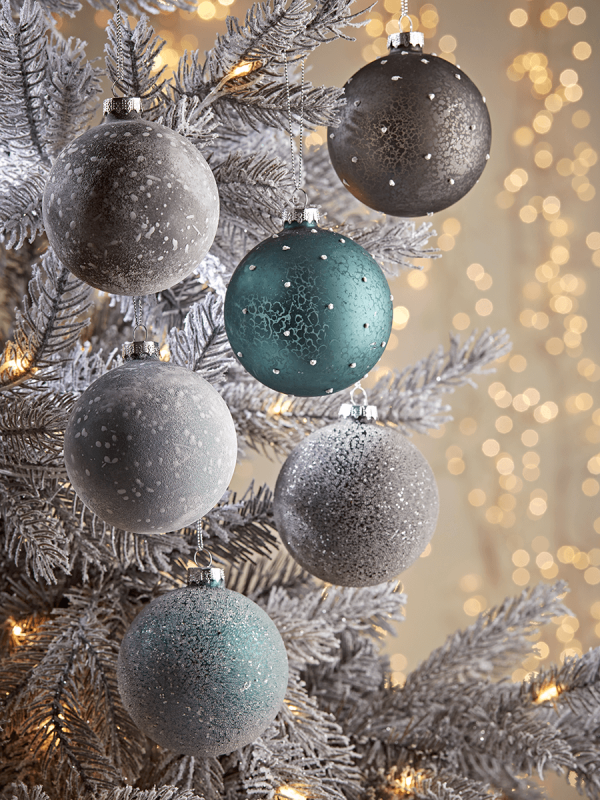 Frosted Speckled Glass Baubles